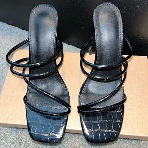 Leather black heels